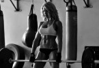 Sexy fitness girl deadlift