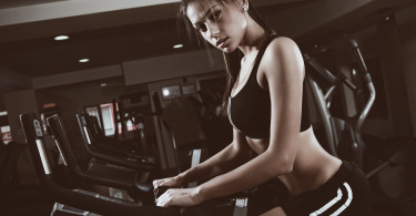 Fit girl doing cardio