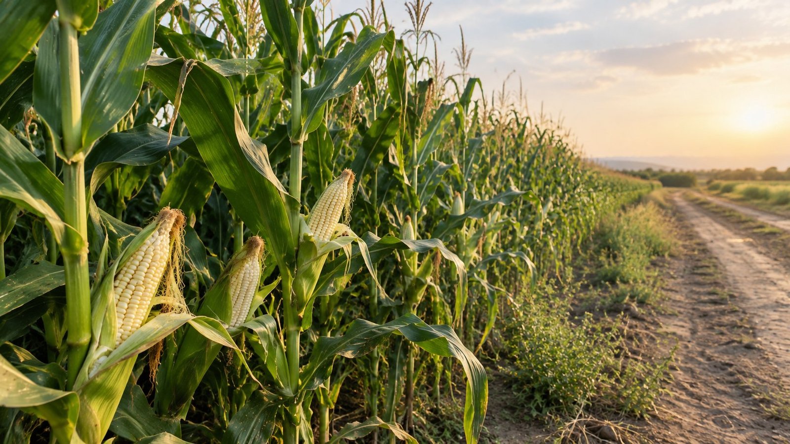Waxy maize corn growing in a field, the source of waxy maize starch
